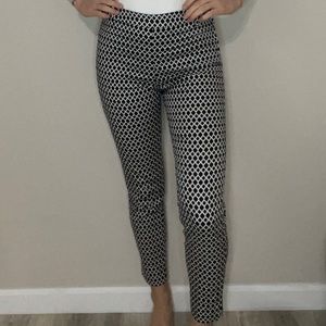 Black and white patterned dress pants